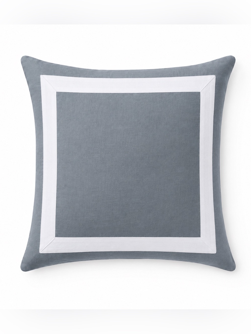Ballard Designs Grayblue Accent Pillow with White Border 20x20